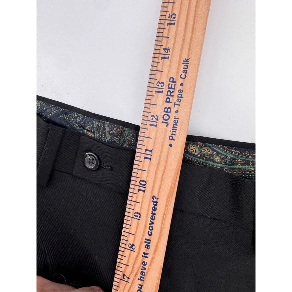 Ralph Lauren Men's Black Dress Pants 36x30  Classic Fit Polyester Rayon‎ Blend